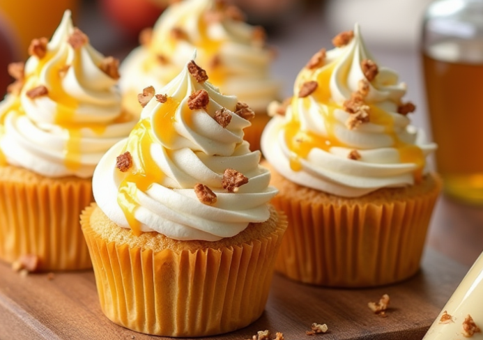 Honey Peach Cream Cheese Cupcakes