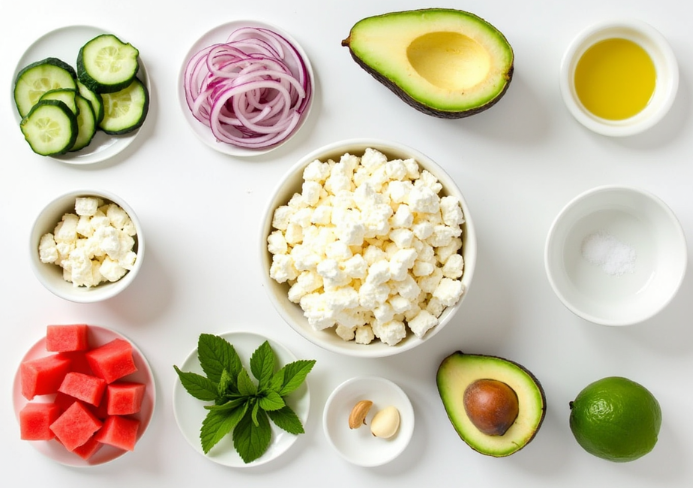 Refreshing watermelon feta salad