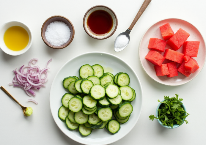 Watermelon cucumber salad