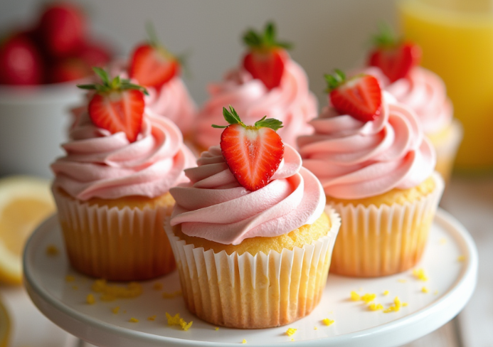 Strawberry Lemonade Cupcakes