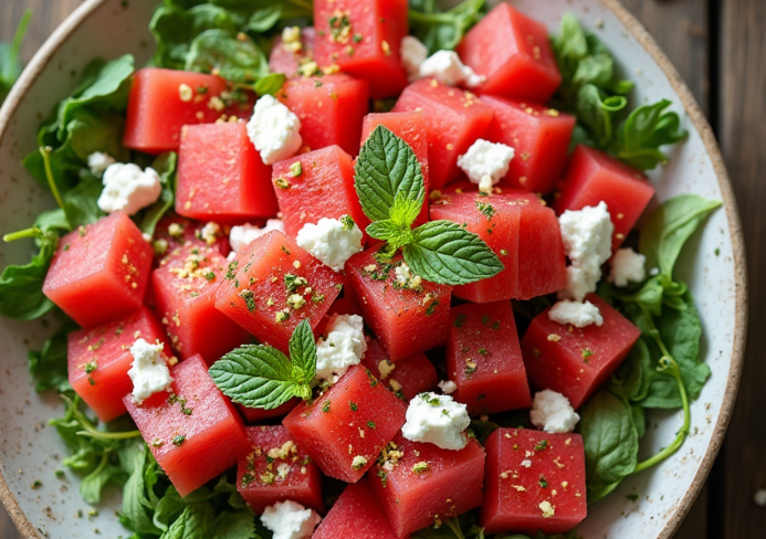 Watermelon feta salad