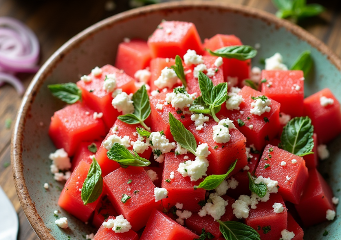 Watermelon feta salad