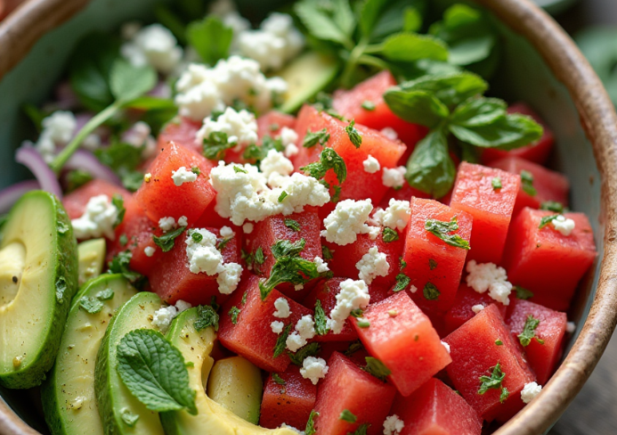 Watermelon feta salad