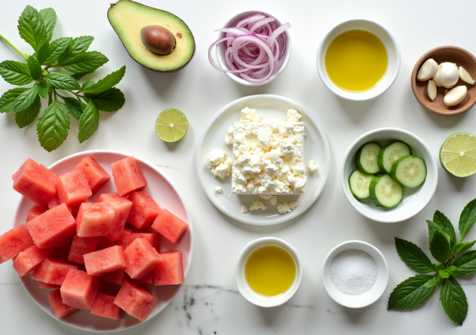 Watermelon feta salad