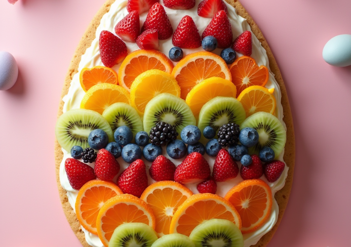 Giant Easter Egg Fruit Pizza