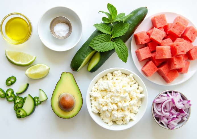 Watermelon feta salad