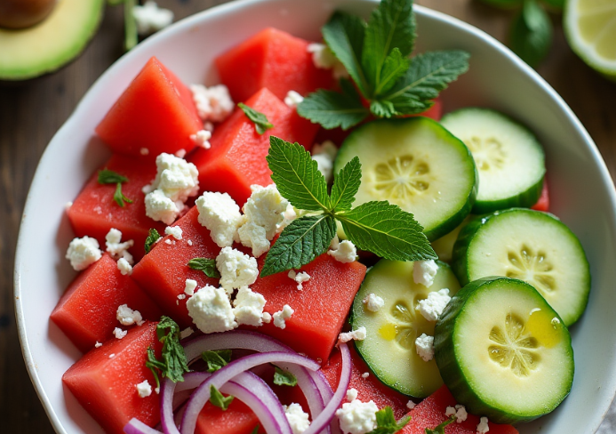 Watermelon feta salad