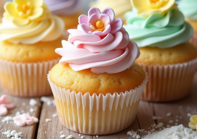 Spring Flower Cupcakes