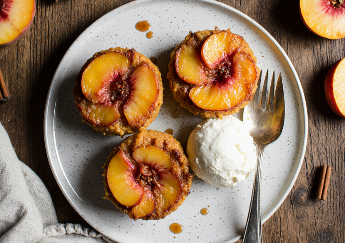 Peach Upside-Down Mini Cakes