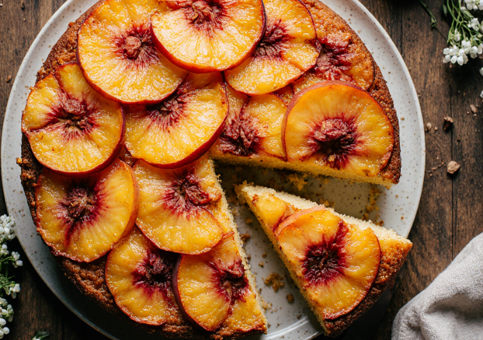peach upside down cake