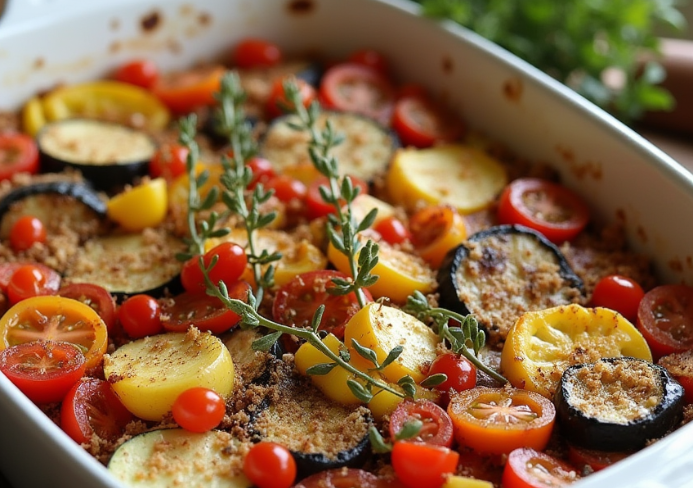 Mediterranean Roasted Vegetable Casserole – Easy & Flavorful!
