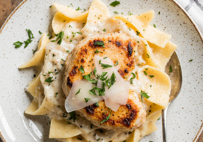 Garlic Butter Chicken Bites with Creamy Pasta