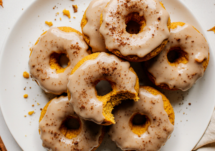 Baked Pumpkin Donuts with Maple Glaze