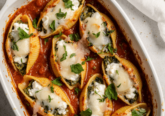 spinach and ricotta stuffed shells