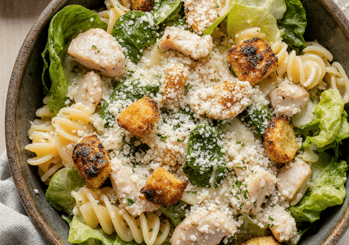 chicken caesar pasta salad