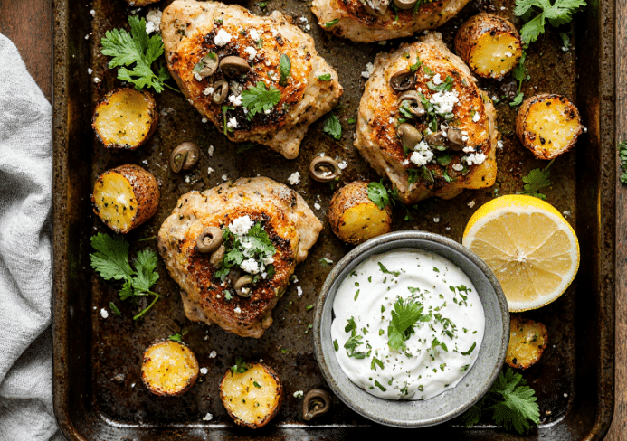 lemon balsamic chicken and potatoes