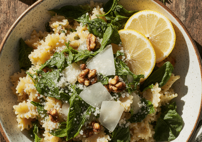 lemon arugula pasta salad