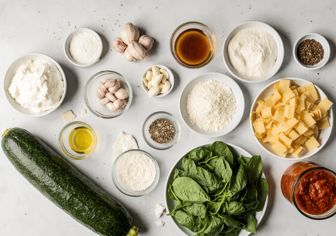 Zucchini Spinach Vegetarian Lasagna