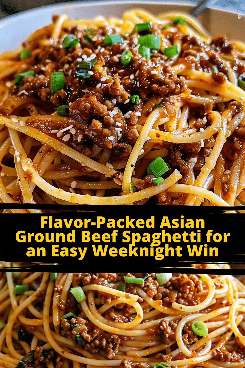 One-Pot Asian Ground Beef Spaghetti perfect for weeknights