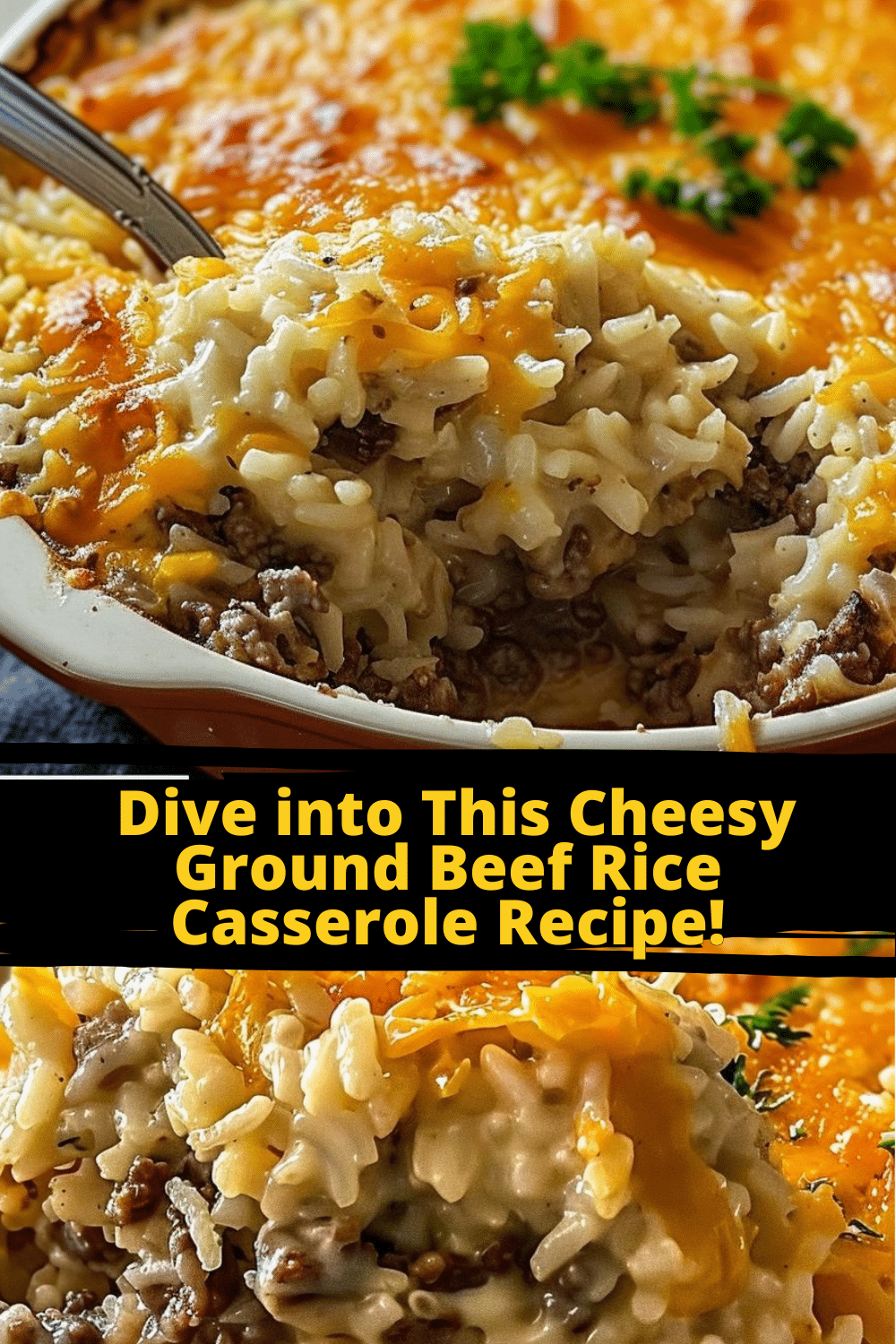 Creamy Cheesy Beef Rice Delight Creamy ground beef and rice casserole enhanced with cheese