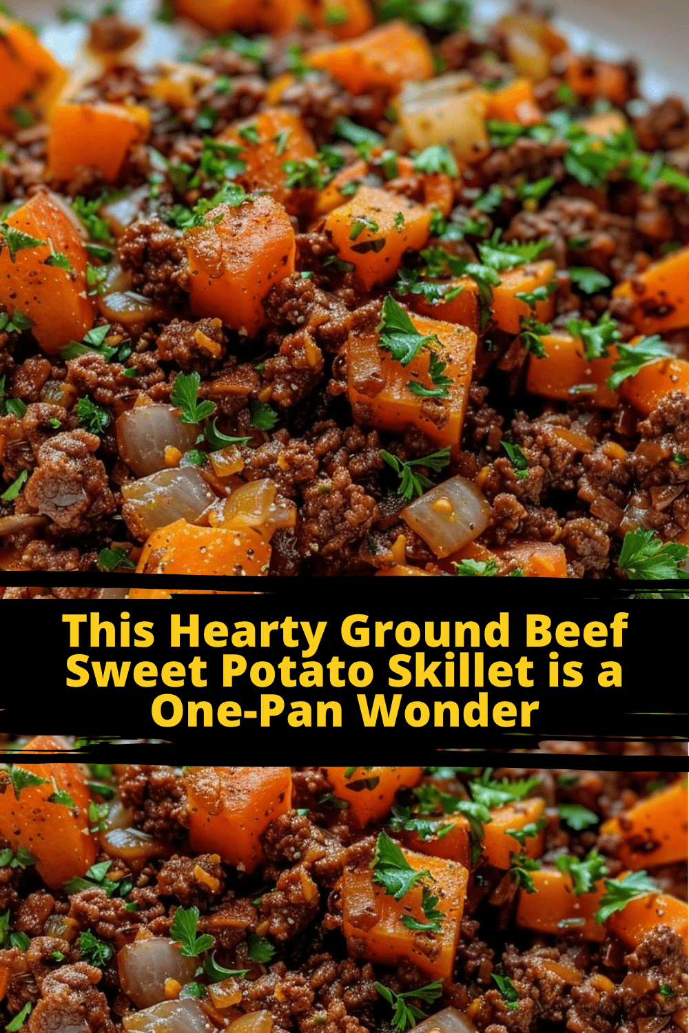 Healthy Ground Beef and Sweet Potato Skillet with Fresh Herbs