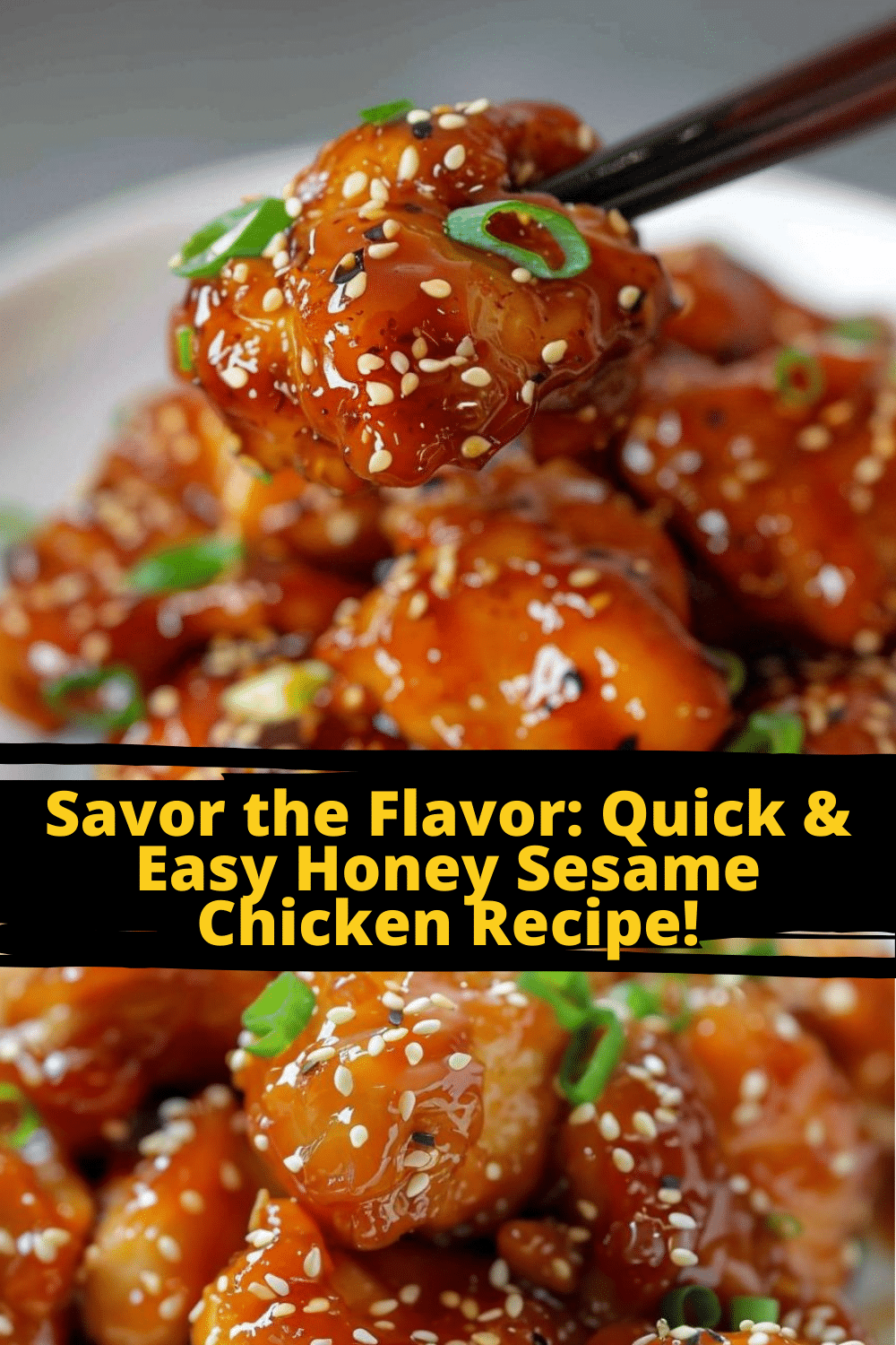 Healthy Easy Honey Sesame Chicken Fast Easy Honey Sesame Chicken garnished with green onions
