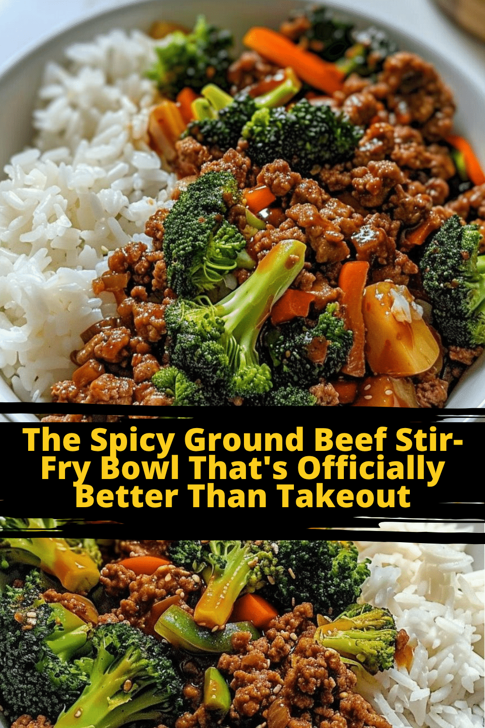 Healthy Spicy Beef and Veggie Stir-Fry Bowl with Jasmine Rice