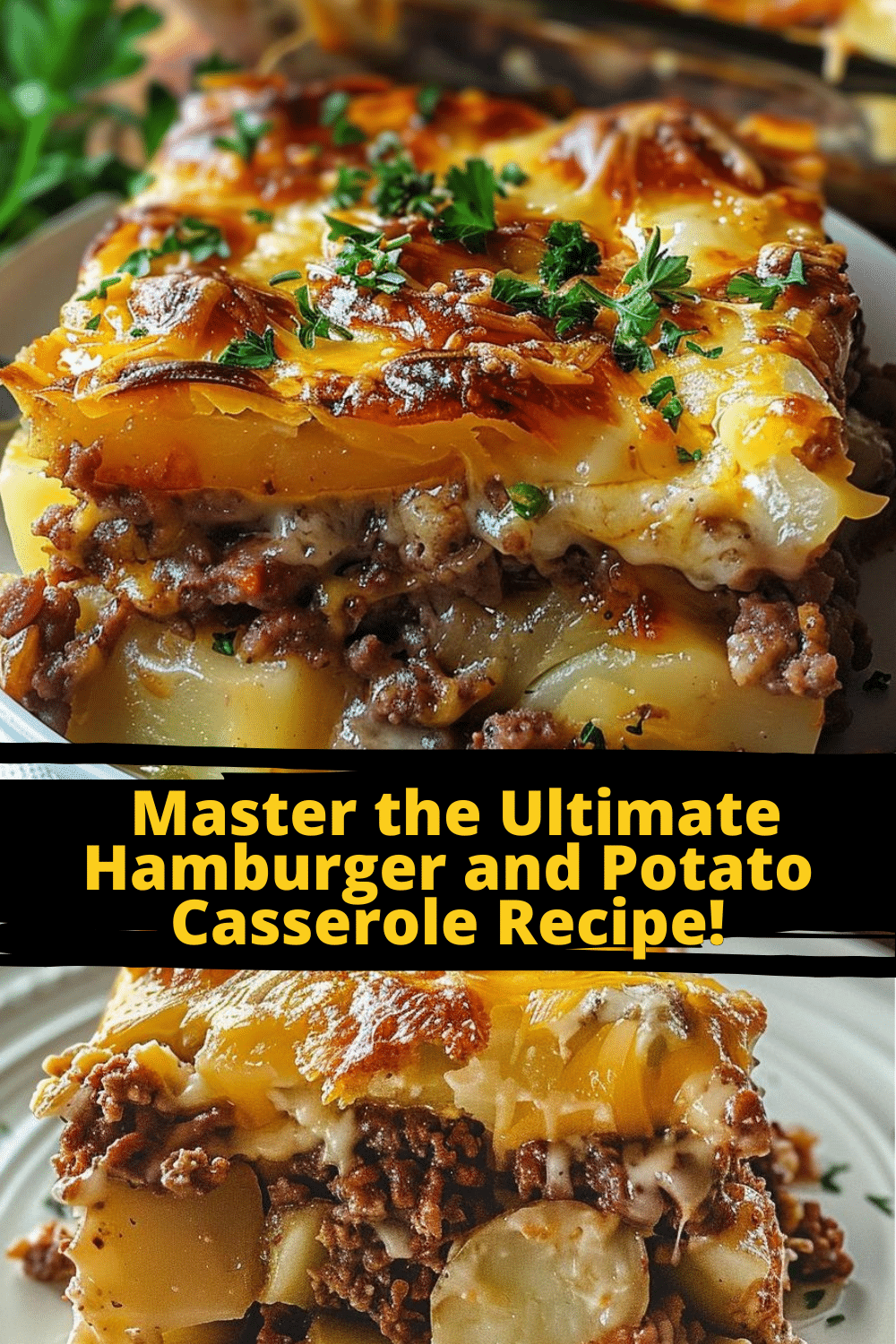 Herb-Infused Hamburger Casserole Flavorful Hamburger and Potato Dish with herbs