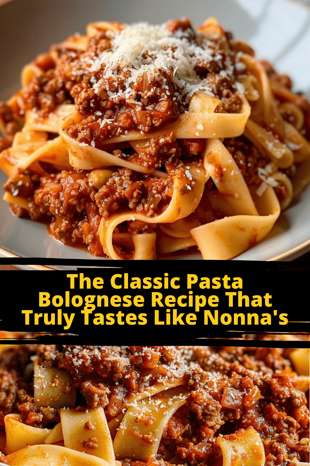 Close-up of Classic Italian Bolognese Pasta with Parmesan