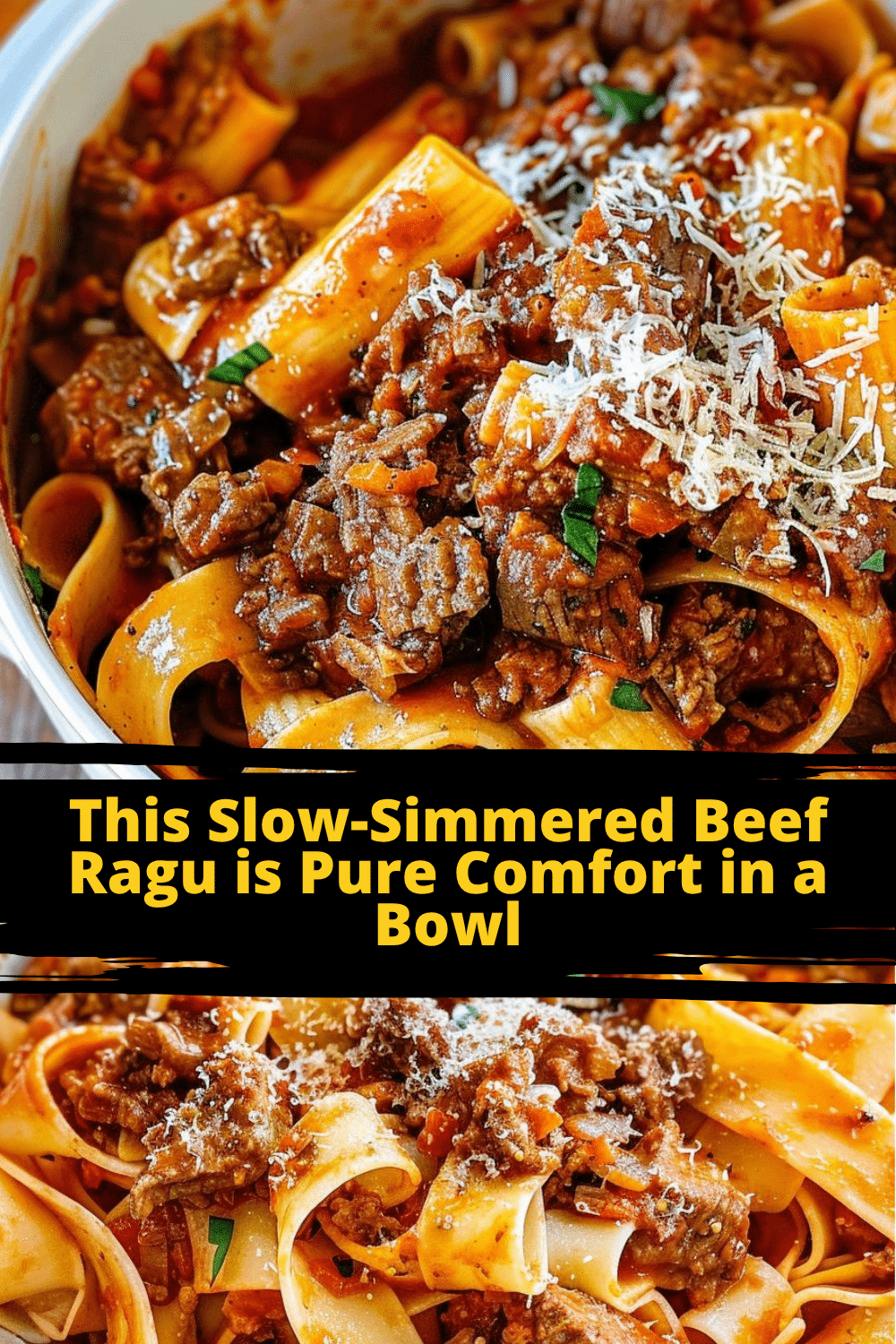 Homemade beef spaghetti in tomato sauce with cheese