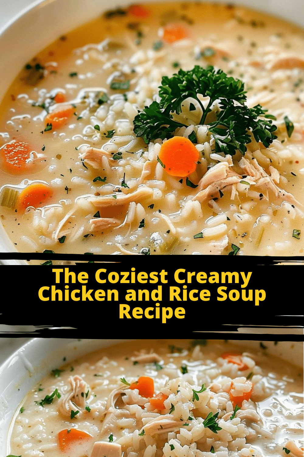 Homemade Creamy Chicken and Rice Soup with Fresh Herbs