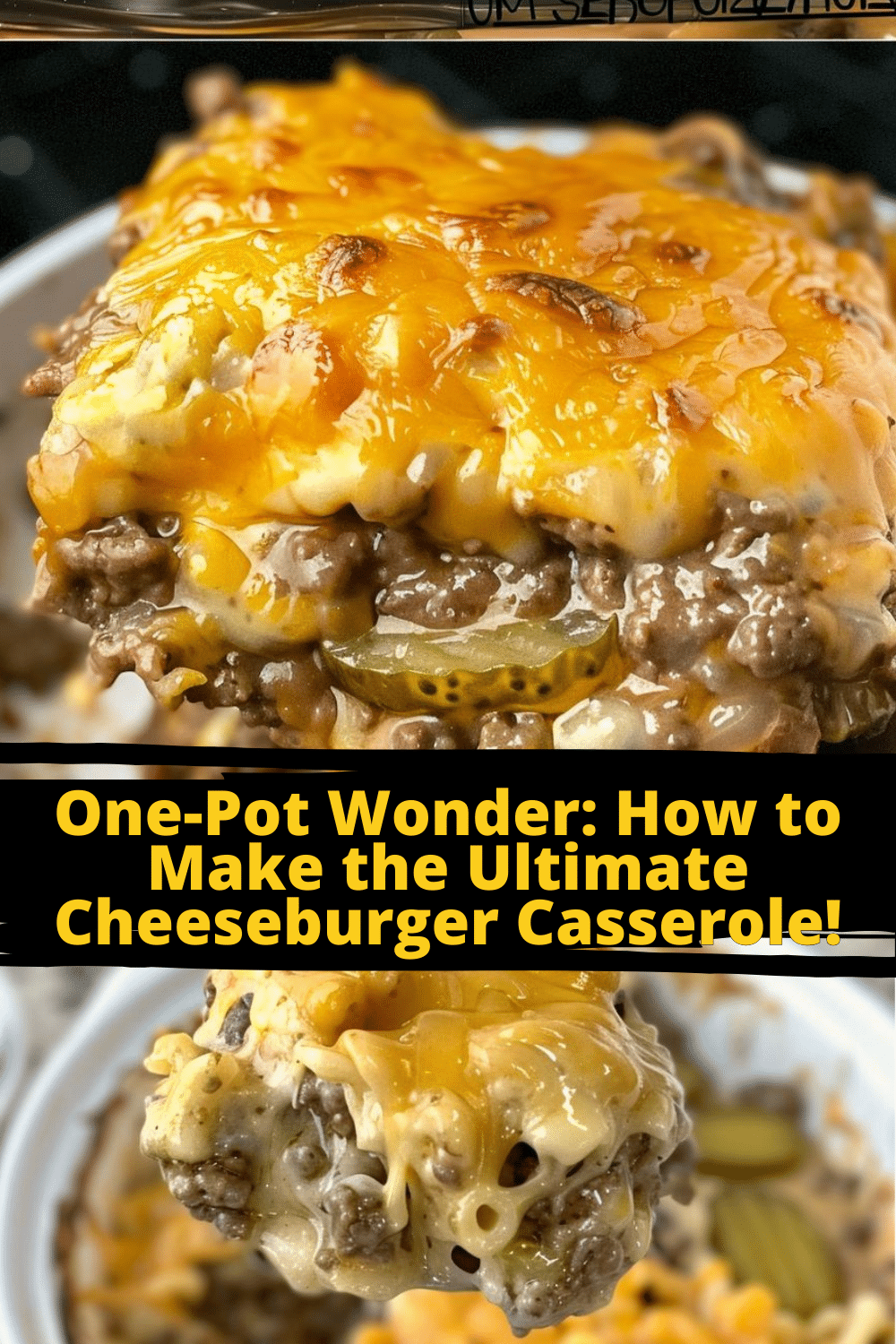 Creamy One-Pot Cheeseburger Delight One-Pot Cheeseburger Casserole with sour cream and cheese
