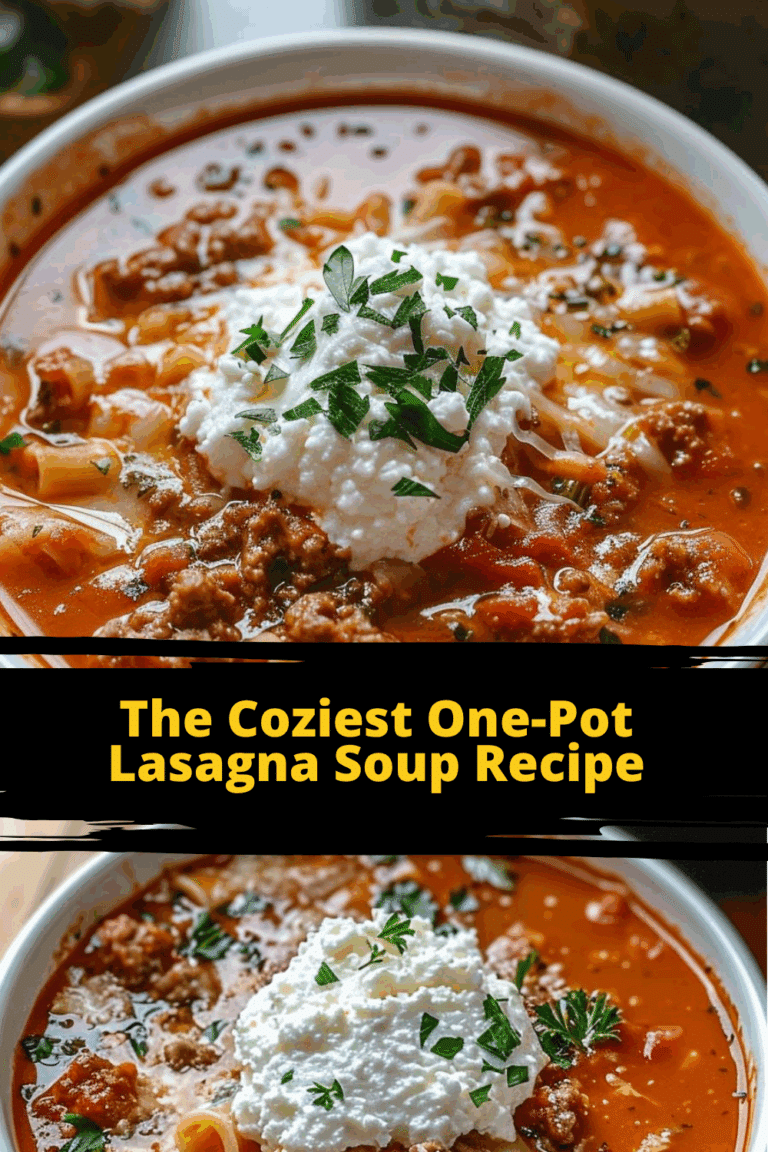 Simple Cheesy Lasagna Soup with Ground Beef and Ricotta
