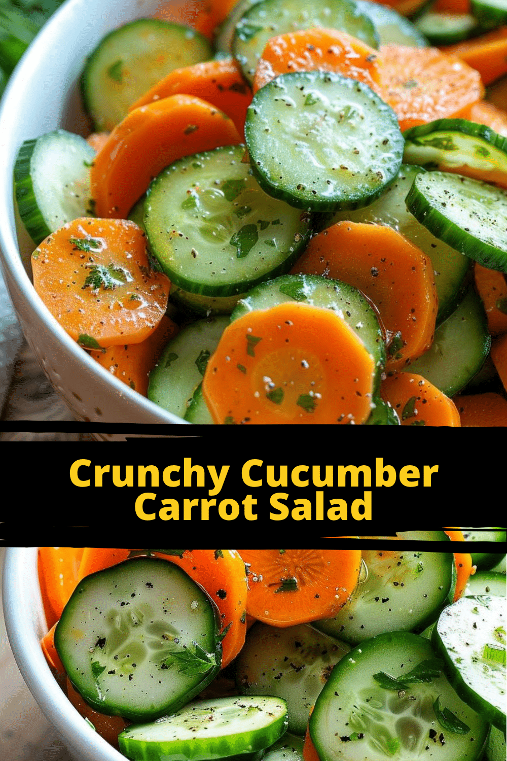 Crunchy Delight with Sesame Twist Crunchy Cucumber Carrot Salad with Sesame Seeds