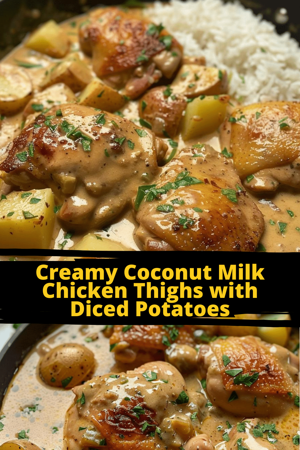 Easy One-Pot Coconut Chicken One-pot Creamy Coconut Chicken Thighs with Potatoes