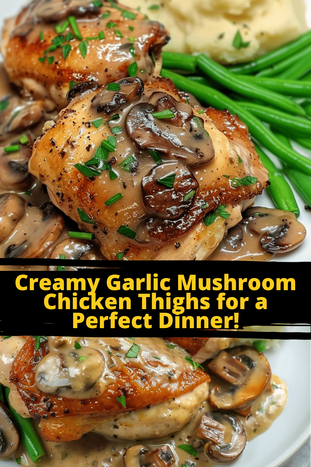 Hearty Garlic Chicken Thigh Dish One-Pan Creamy Garlic Mushroom Chicken Thighs