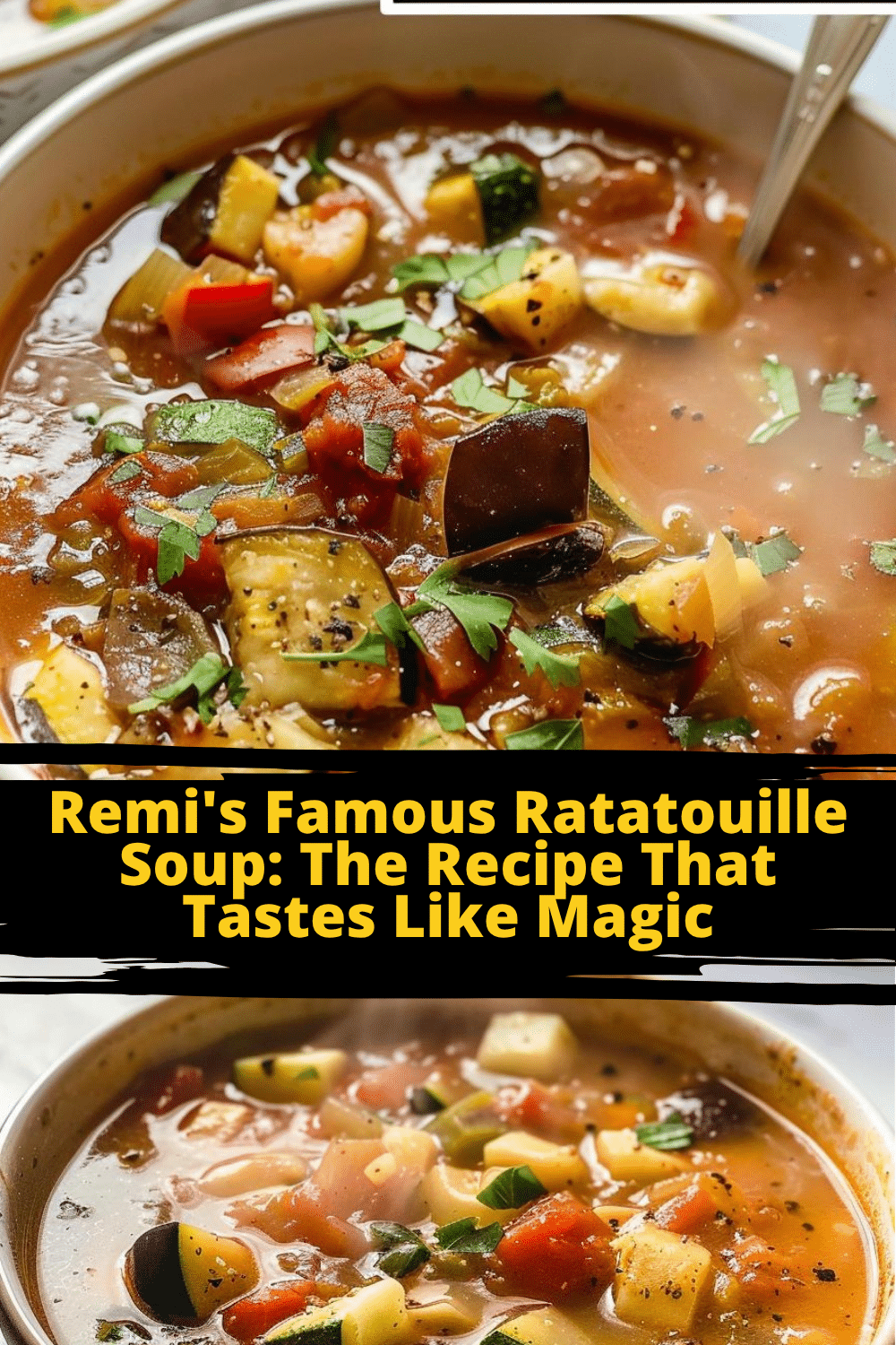 Cooking process of Remi's Ratatouille Soup on the stove