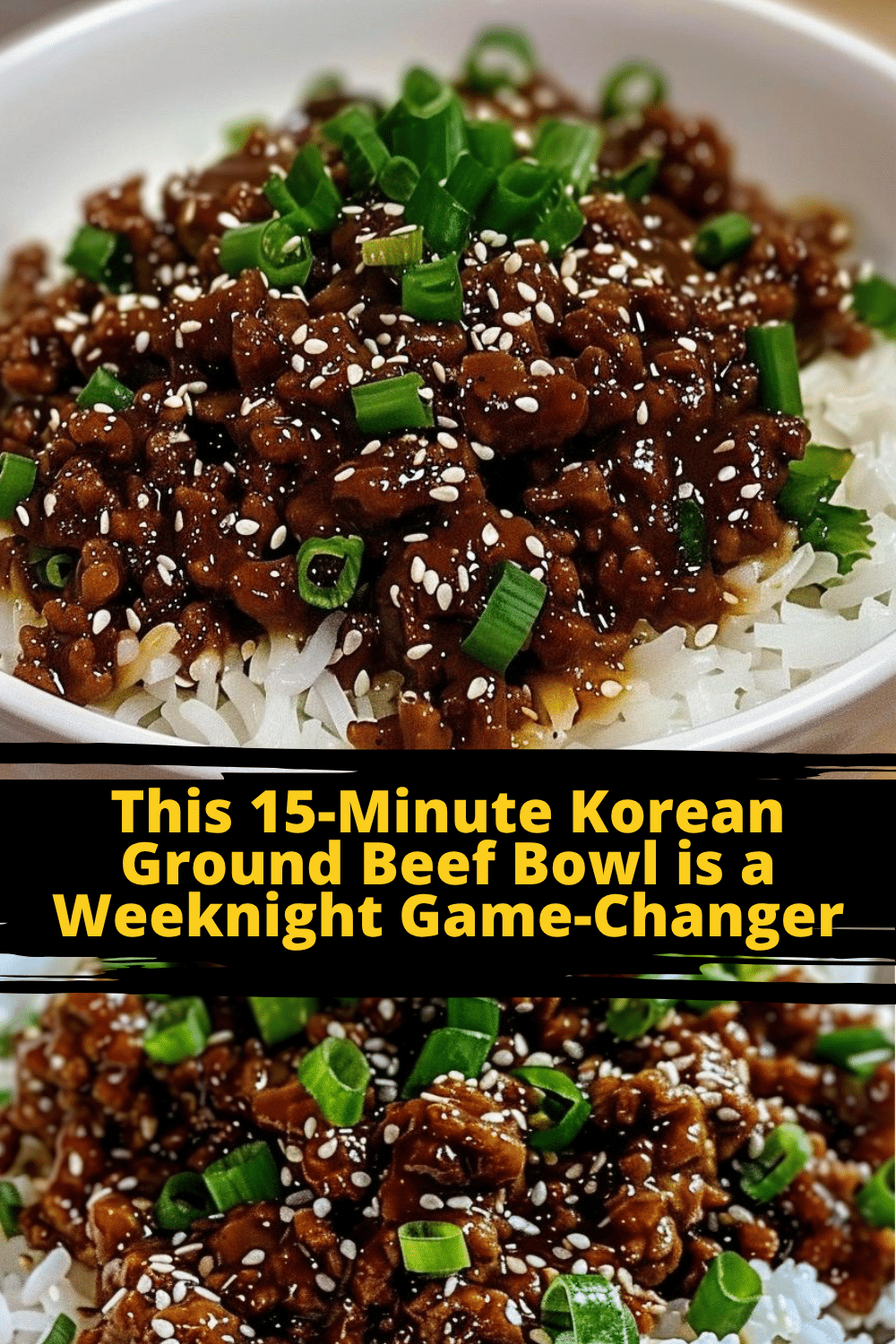 Bibimbap with ground beef and colorful vegetables