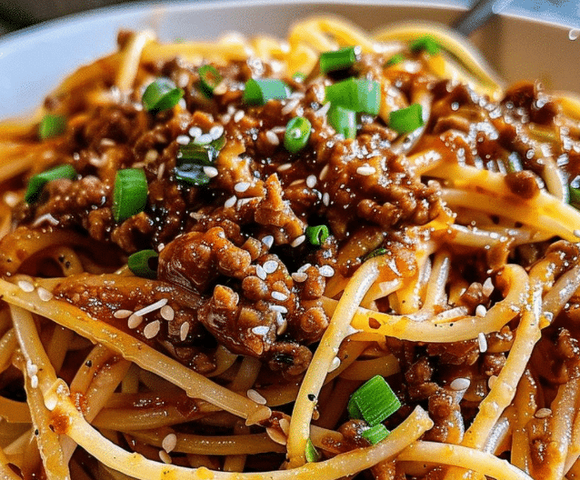 Asian-Style Ground Beef Spaghetti
