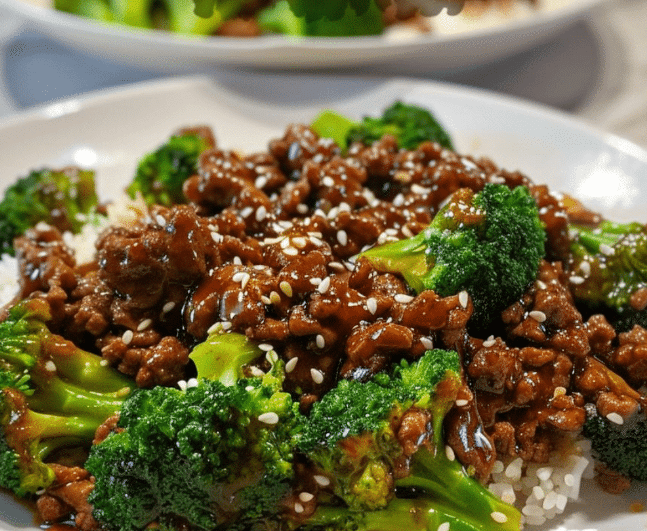 Honey Garlic Ground Beef and Broccoli Stir-Fry