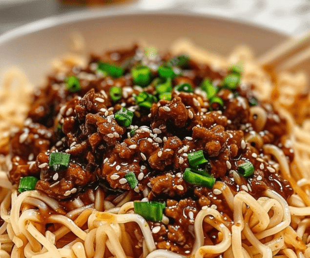 Mongolian Ground Beef Noodles