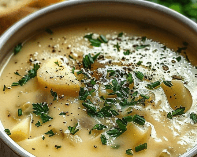 Cheddar Garlic Herb Potato Soup