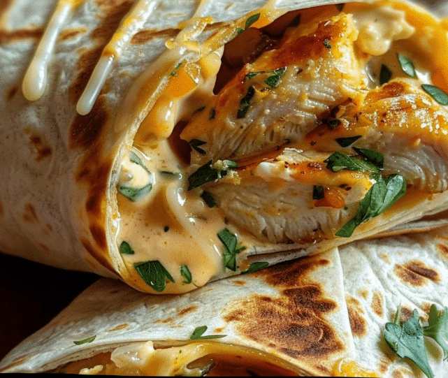 Melted Cheesy Wraps Delight Ooey Gooey Cheesy Garlic Chicken Wraps You will Devour