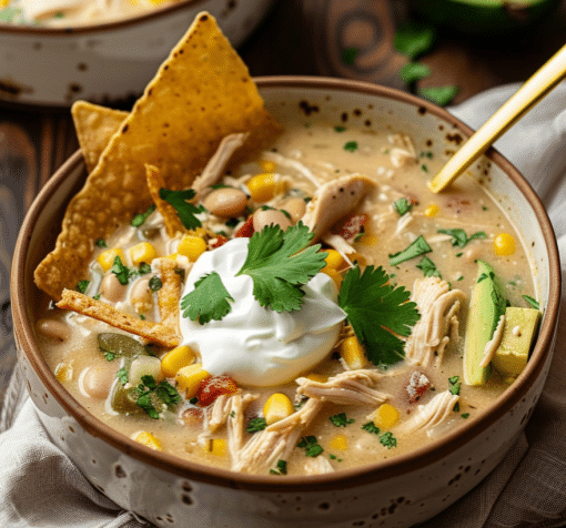 Savory Slow Cooker White Chicken Chili