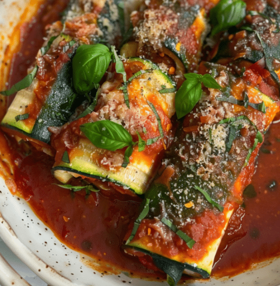 Zucchini Rolls - Keto, low carb, Italian, Plant-Based Dinner,