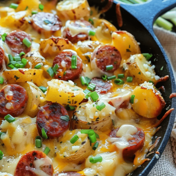 Cheesy Ranch Potatoes and Smoked Sausage
