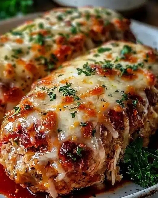 Melt-in-Your-Mouth Garlic Parmesan Chicken Meatloaf