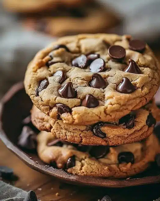 Delicious chewy chocolate chip cookies on a cooling rack