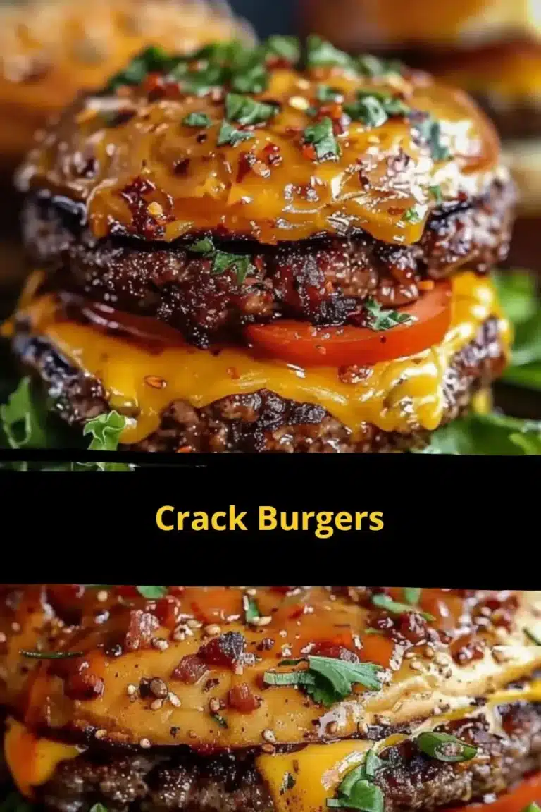 Delicious Crack Burger served with toppings and sides.