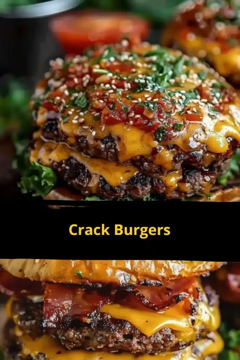 Delicious Crack Burgers served with toppings and sides